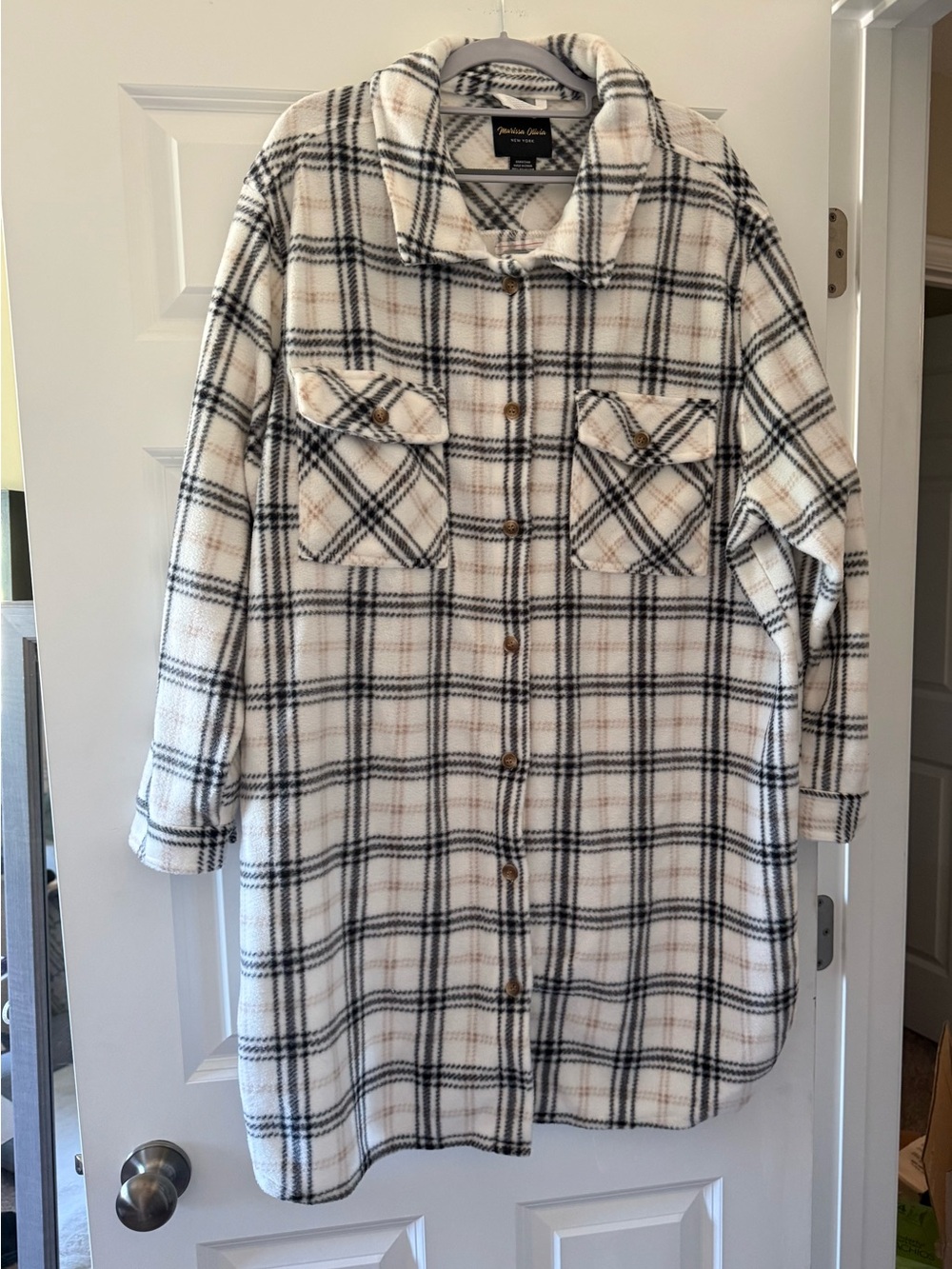 Marissa Olivia Plaid Fleece Button-Front Shacket